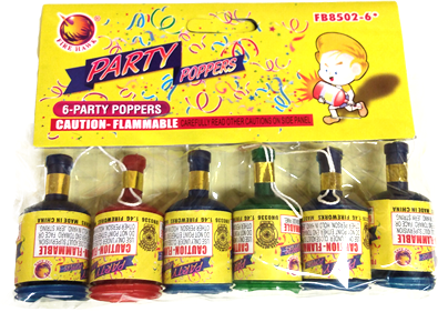 Party Poppers Bag of 6
